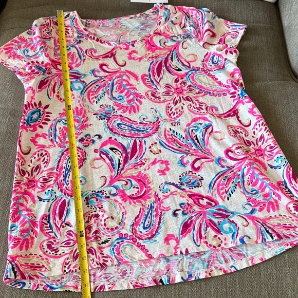 Lilly Pulitzer NWT Etta “Coconut Flitting About” Paisley Top in Ladies Large - Picture 13 of 13